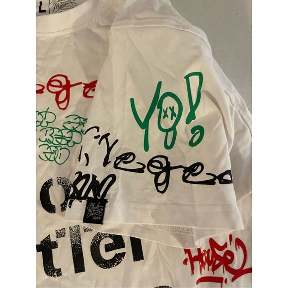 Bleecker and Mercer mens Large t Shirt White It’s Only A Matter Of TimeA23 - Picture 4 of 5